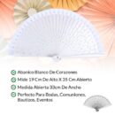 ABANICO BLANCO DE CORAZONES