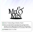 FIGURA PASTEL METÁLICA MR&MRS