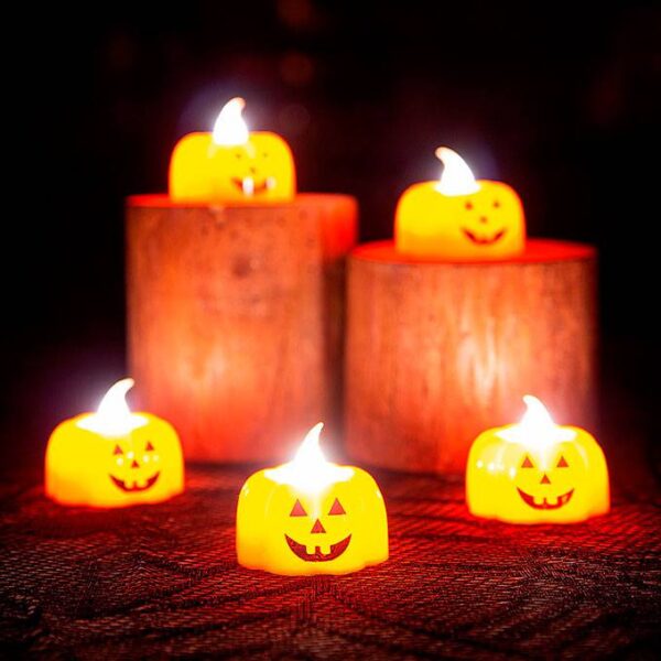 EXPOSITOR 12 VELAS CON LUZ HALLOWEEN CALABAZA - Image 4