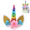 CAKE TOPPER UNICORNIO ARCOIRIS DECORACIÓN TARTAS