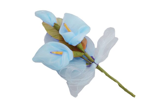 RAMILLETE DE TELA LIRIO AZUL