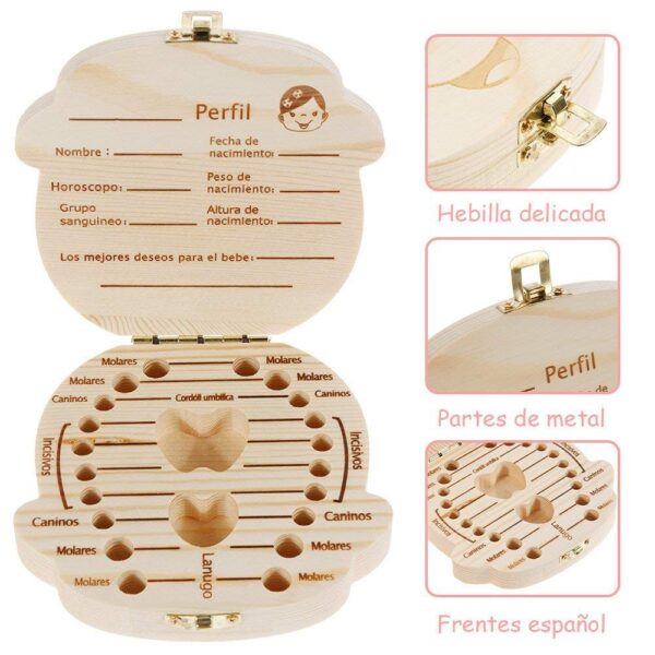 CAJITA DE MADERA PARA GUARDAR DIENTES DE LECHE - Image 5