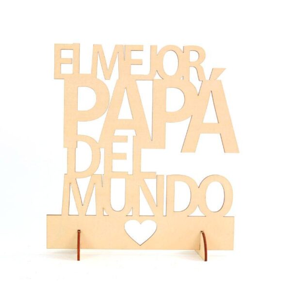 CARTEL MADERA "EL MEJOR PAPÁ DEL MUNDO" - Image 4