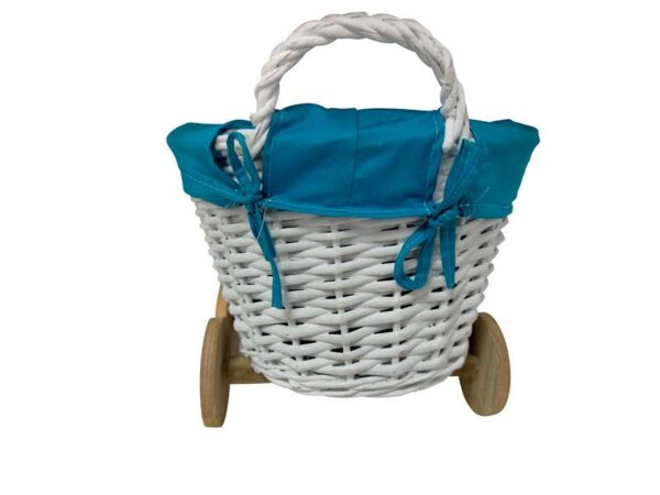 CESTA DE MIMBRE EN FORMA DE CARRITO AZUL - Image 4