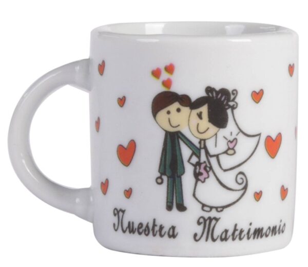 TARA - TAZA NUESTRA BODA PRESENTADA EN BOLSA DE ORGANZA
